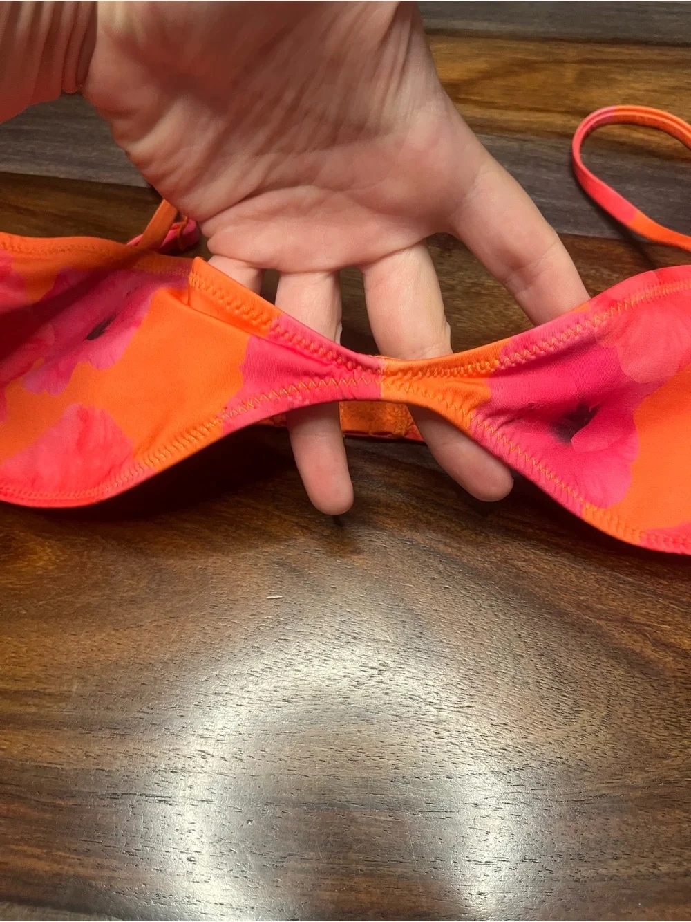New Zara Micro Bikini Top Hibiscus Adjustable  Floral Teeny Swimsuit Tiny M